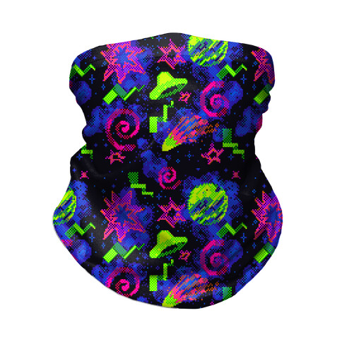 Faux Retro Arcade Carpet Pattern Neck Gaiter