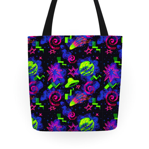 Faux Retro Arcade Carpet Pattern Tote