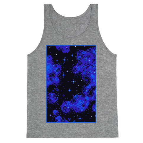 Pixelated Blue Nebula Tank Top