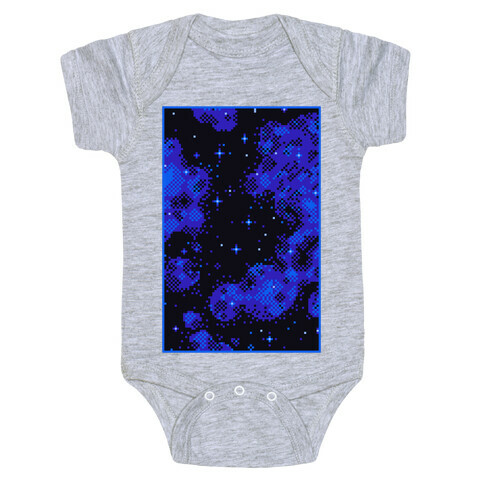 Pixelated Blue Nebula Baby One-Piece