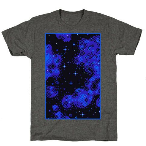 Pixelated Blue Nebula T-Shirt