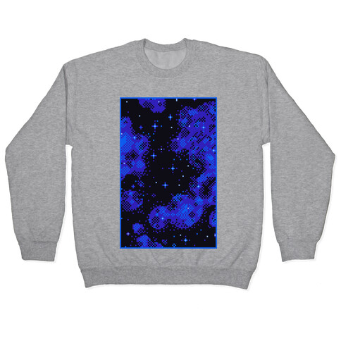 Pixelated Blue Nebula Pullover