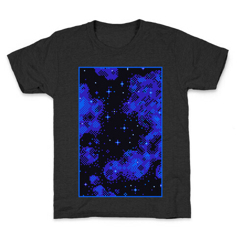 Pixelated Blue Nebula Kids T-Shirt