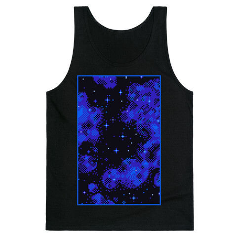Pixelated Blue Nebula Tank Top