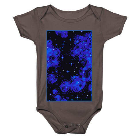 Pixelated Blue Nebula Baby One-Piece