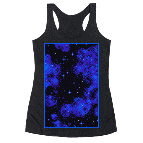 Pixelated Blue Nebula Racerback Tank Top