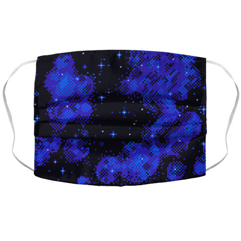 Pixelated Blue Nebula Accordion Face Mask