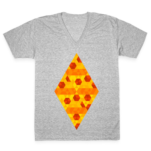 Geometric Pizza Tessellation V-Neck Tee Shirt