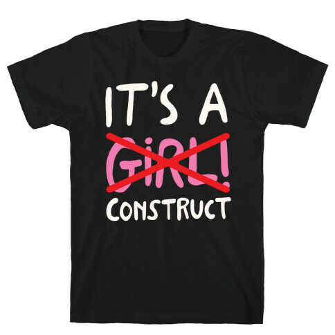 It's A Construct Girl Parody White Print T-Shirt