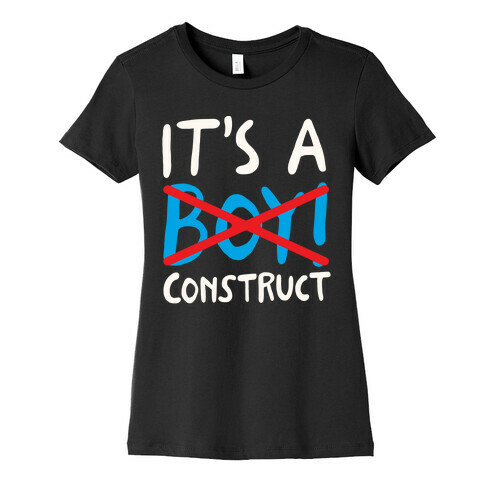 It's A Construct Boy Parody White Print Womens T-Shirt