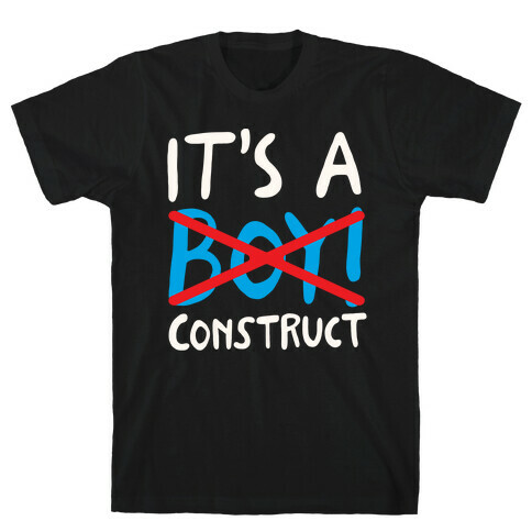 It's A Construct Boy Parody White Print T-Shirt