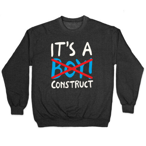 It's A Construct Boy Parody White Print Pullover