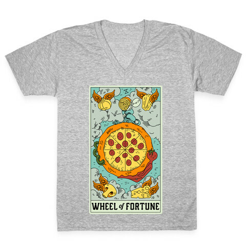 Wheel Of Fortune Pizza V-Neck Tee Shirt