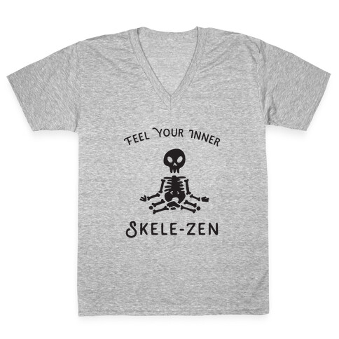 Feel Your Inner Skele-zen V-Neck Tee Shirt