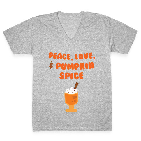 Peace, Love, & Pumpkin Spice V-Neck Tee Shirt
