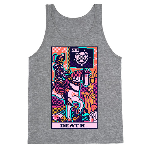 Pixelated Death Tarot Card Tank Top