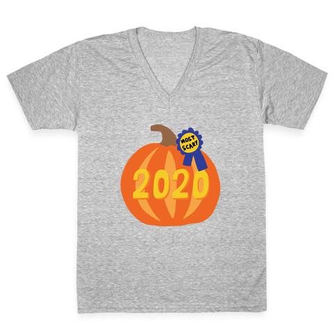 2020 : The Scariest Pumpkin V-Neck Tee Shirt