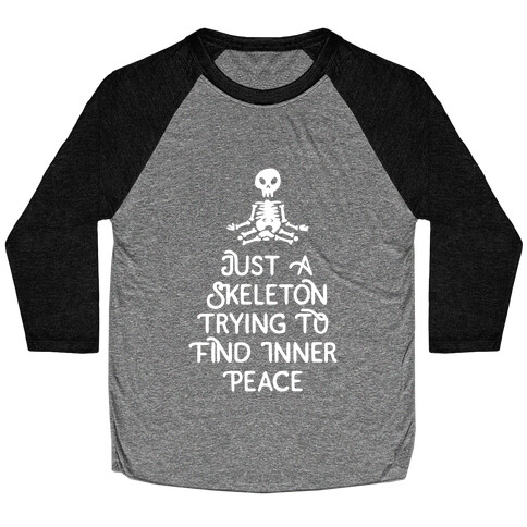 Skeleton Peace Baseball Tee