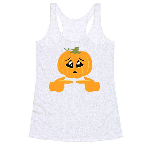 Shy Emoji Jack-o-Lantern Racerback Tank Top