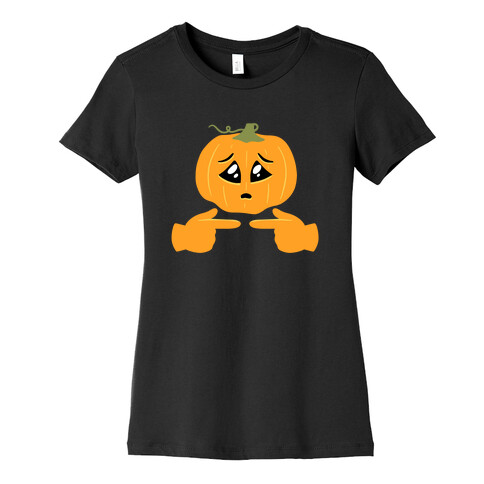 Shy Emoji Jack-o-Lantern Womens T-Shirt