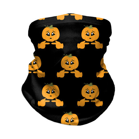 Shy Emoji Jack-o-Lantern Neck Gaiter