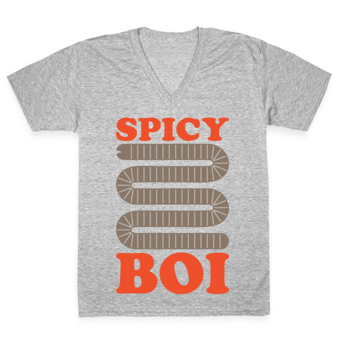 Spicy Boi Worm Parody V-Neck Tee Shirt