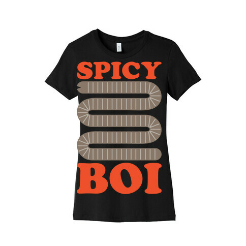 Spicy Boi Worm Parody White Print Womens T-Shirt