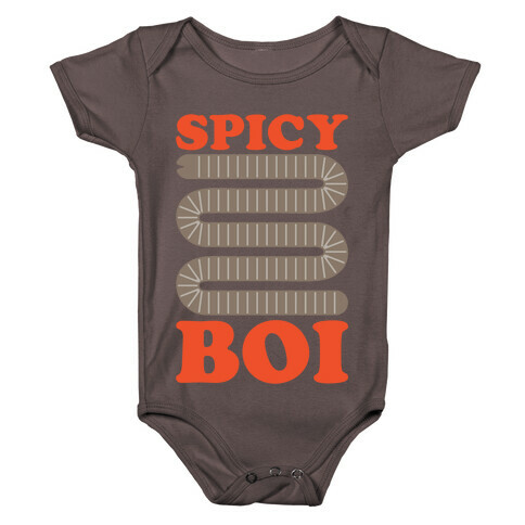 Spicy Boi Worm Parody White Print Baby One-Piece