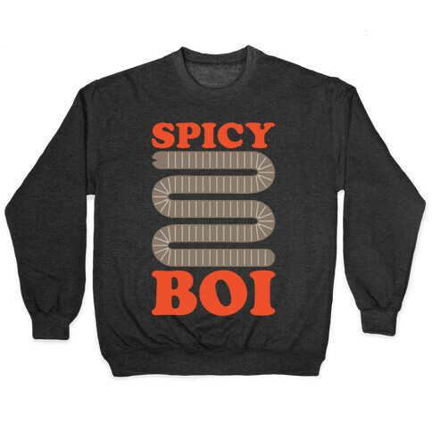 Spicy Boi Worm Parody White Print Pullover