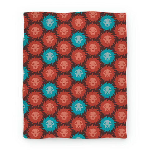 Lion Pattern ( Red & Blue ) Blanket