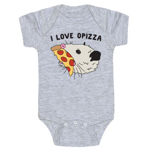 I Love Opizza Opossum Baby One-Piece
