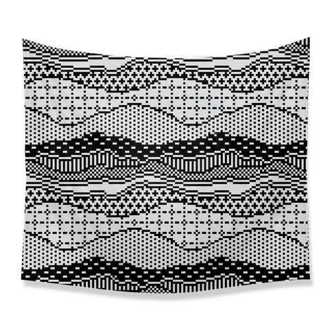 Pixel Waves Tapestry