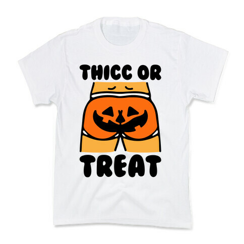 Thicc Or Treat Pumpkin Butt Kids T-Shirt