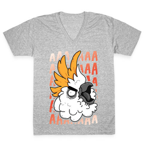 Screaming Cockatoo V-Neck Tee Shirt