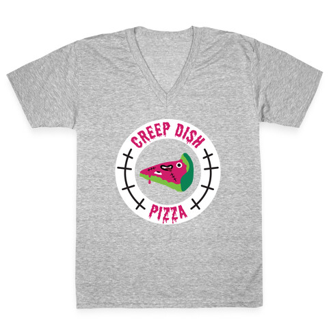 Creep Dish Pizza V-Neck Tee Shirt