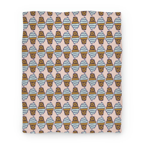 Mint Ice Cream Cone Pattern Blanket