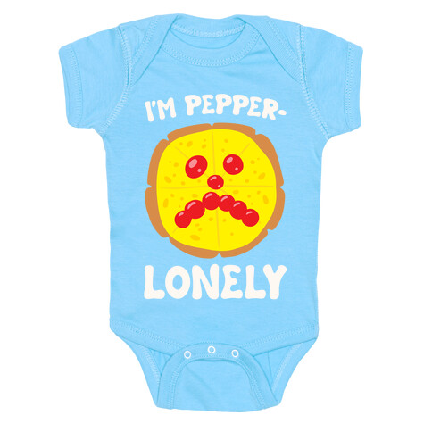 I'm Pepper-Lonely White Print Baby One-Piece