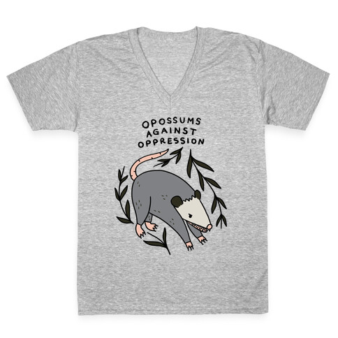 Opossums Against Oppression V-Neck Tee Shirt