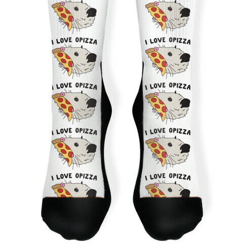 I Love Opizza Opossum Sock