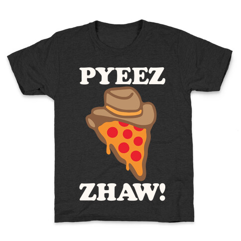 Pyeezzhaw Pizza Cowboy Parody White Print Kids T-Shirt