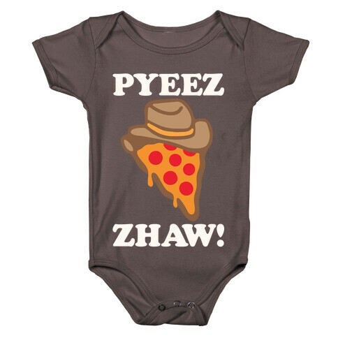 Pyeezzhaw Pizza Cowboy Parody White Print Baby One-Piece