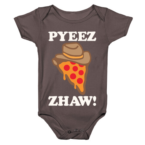 Pyeezzhaw Pizza Cowboy Parody White Print Baby One-Piece