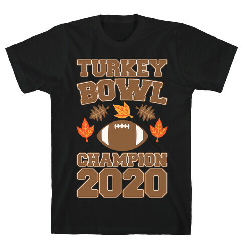 Turkey Bowl Champion 2020 White Print T-Shirt