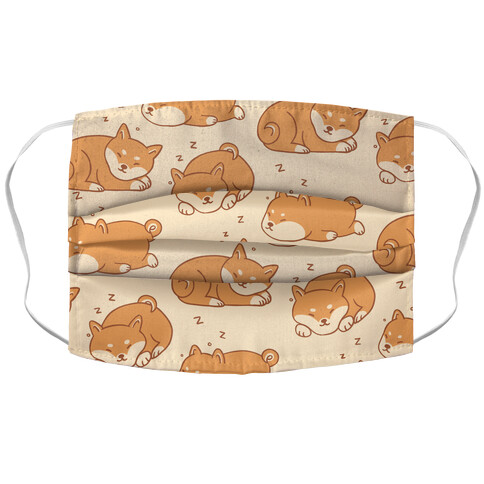 Sleepy Shibe Pattern Accordion Face Mask