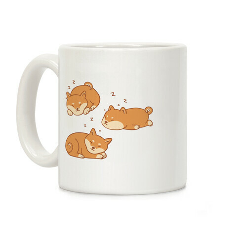 Sleepy Shibe Pattern Coffee Mug