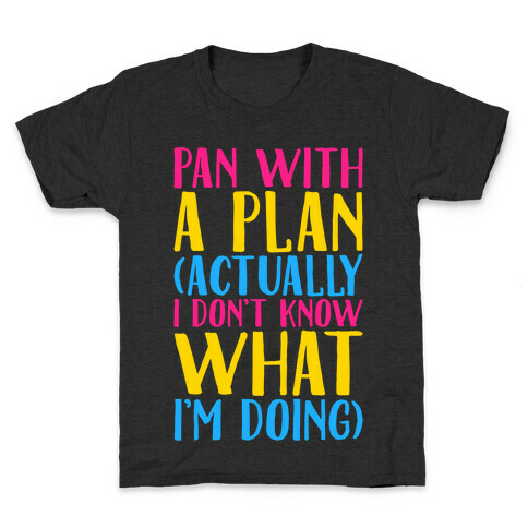 Pan With A Plan White Print Kids T-Shirt