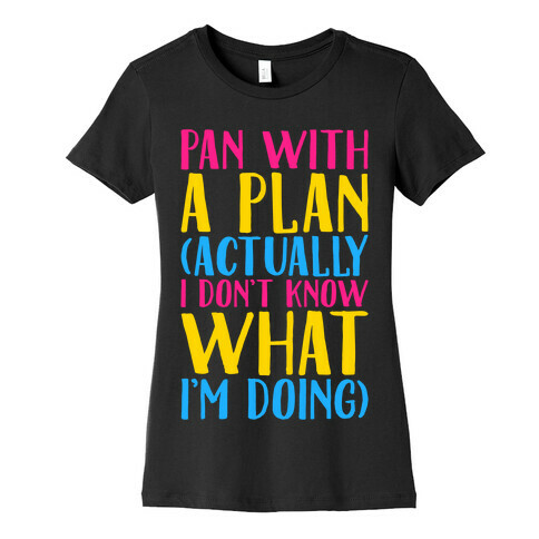 Pan With A Plan White Print Womens T-Shirt