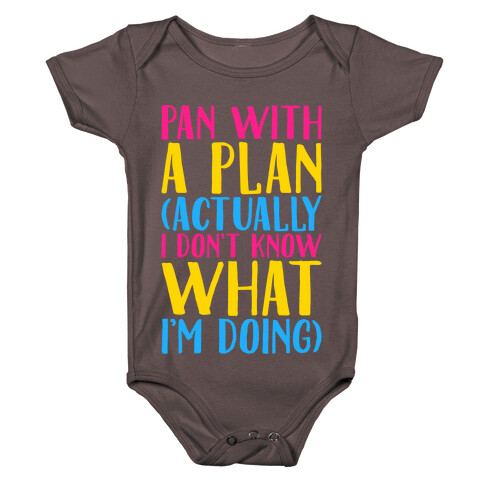 Pan With A Plan White Print Baby One-Piece