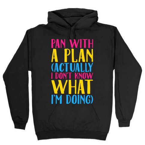 Pan With A Plan White Print Hooded Sweatshirt