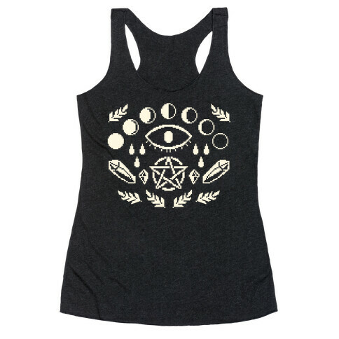 Occult Pixel Pattern Racerback Tank Top